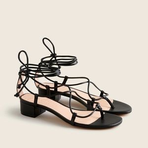 J.CREW Leather Low-Heel Lace-Up Sandals